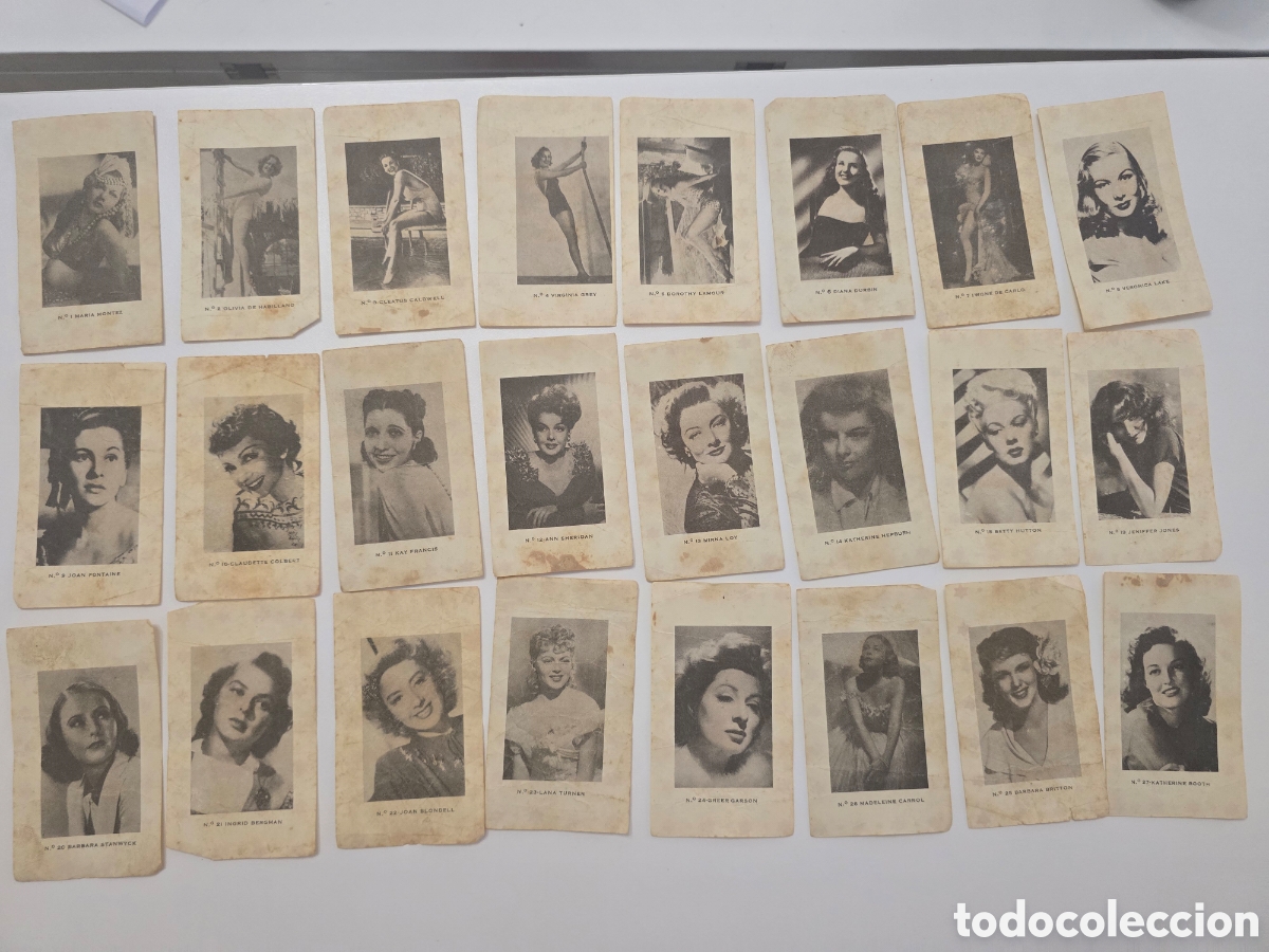 Collectionnisme Cartes &agrave; collectionner anciennes: cromos o estampas antiguas de actrices de Hollywood 1940-50 caf&eacute; con leche C.Y