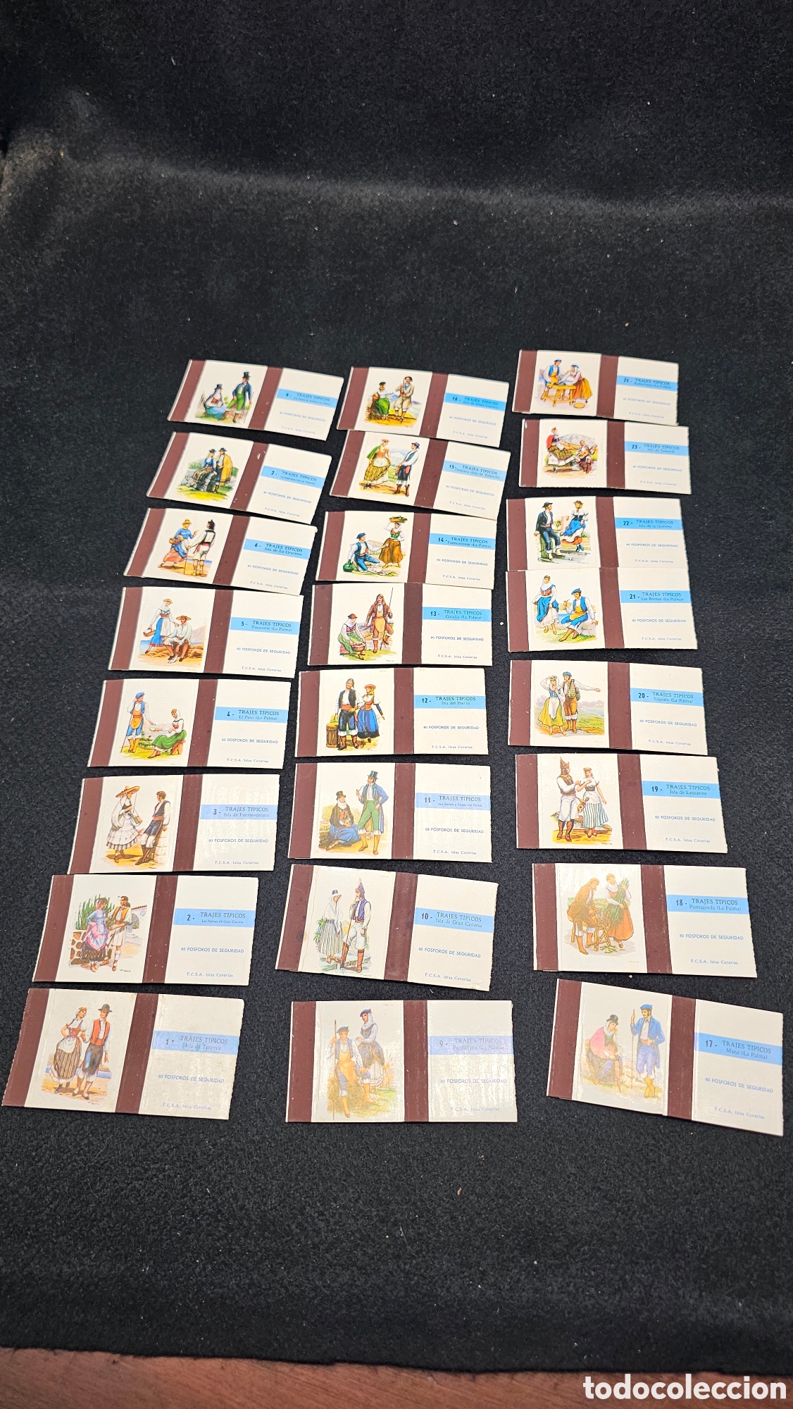 Collectionnisme Cartes &agrave; collectionner anciennes: Colecci&oacute;n completa de cromos trajes t&iacute;picos canarios de FOSFORERA ISLAS CANARIAS