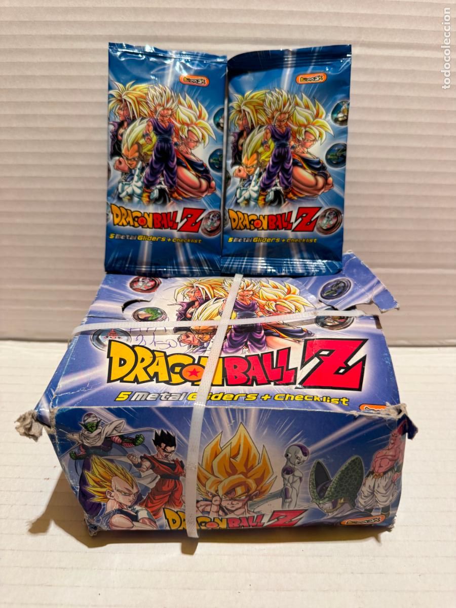 Coleccionismo cromos antiguos: CAJA CON 25 SOBRES DE TAZOS DRAGONBALL Z