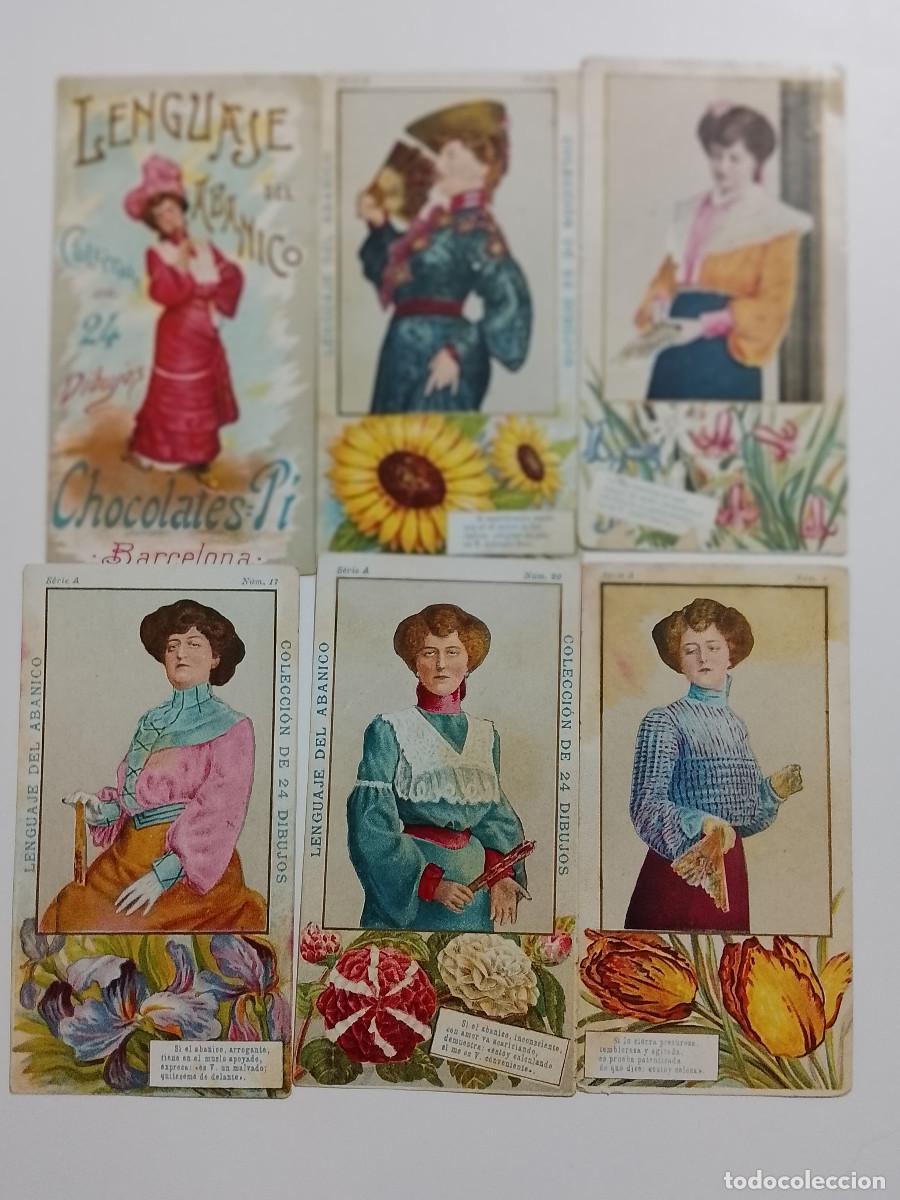 Coleccionismo cromos antiguos: Lote de 6 cromos Lenguaje del abanico. Chocolate Pi