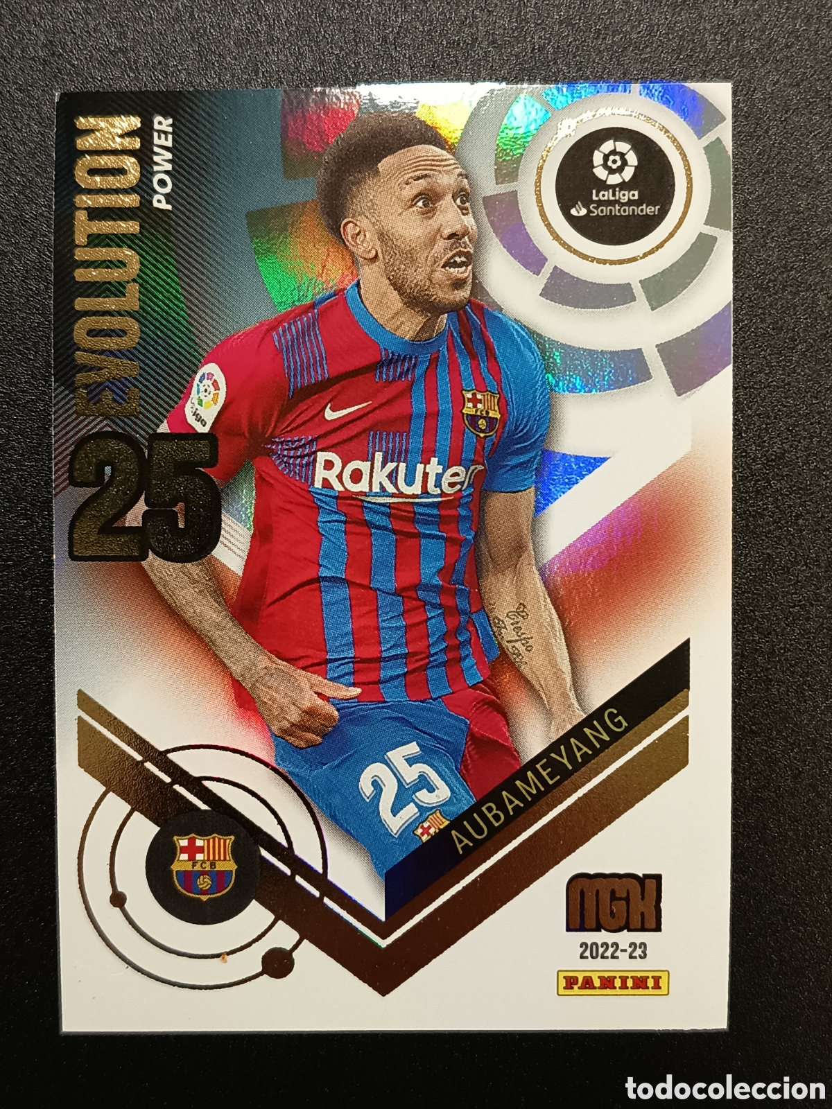 Coleccionismo cromos antiguos: CROMO CARD MEGACRACKS 2022-23 PANINI EVOLUTION POWER AUBAMEYANG P373