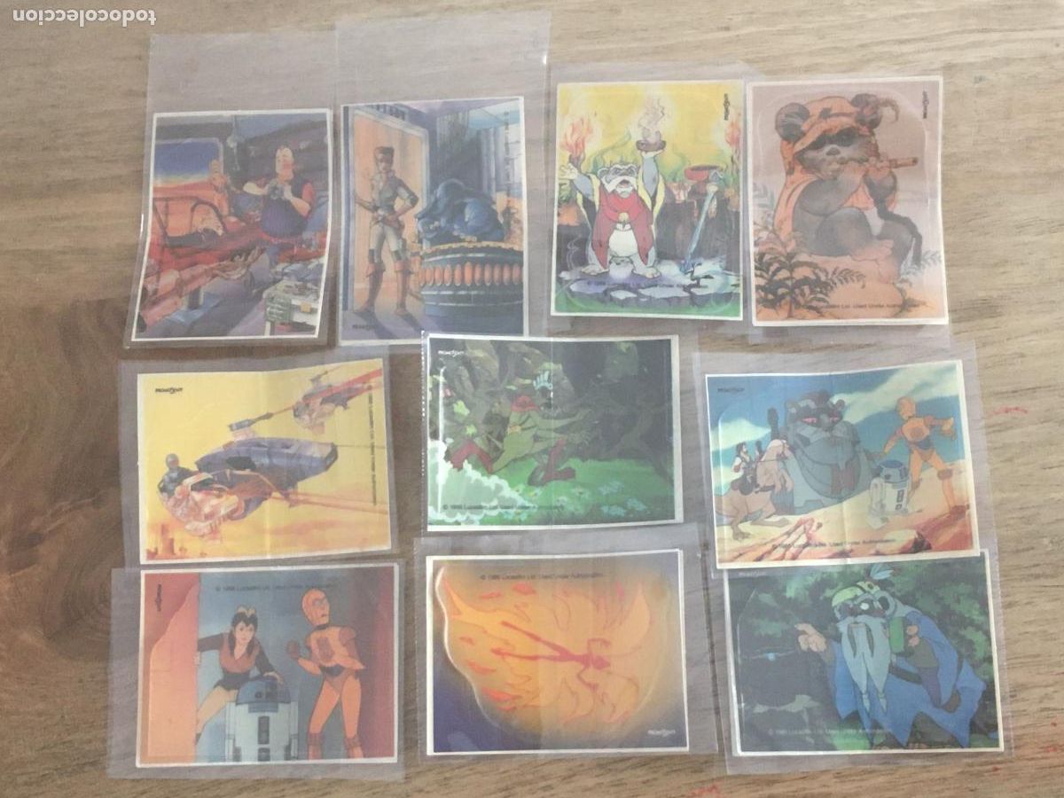Coleccionismo cromos antiguos: panrico star wars ewoks droids lote 10 cromos diferentes nunca pegados guerra galaxias 1986