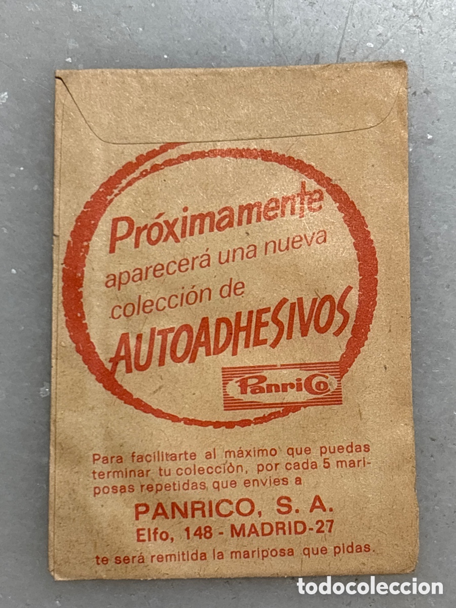 Coleccionismo cromos antiguos: Sobre cromos de mariposas de Panrico - Foto 2