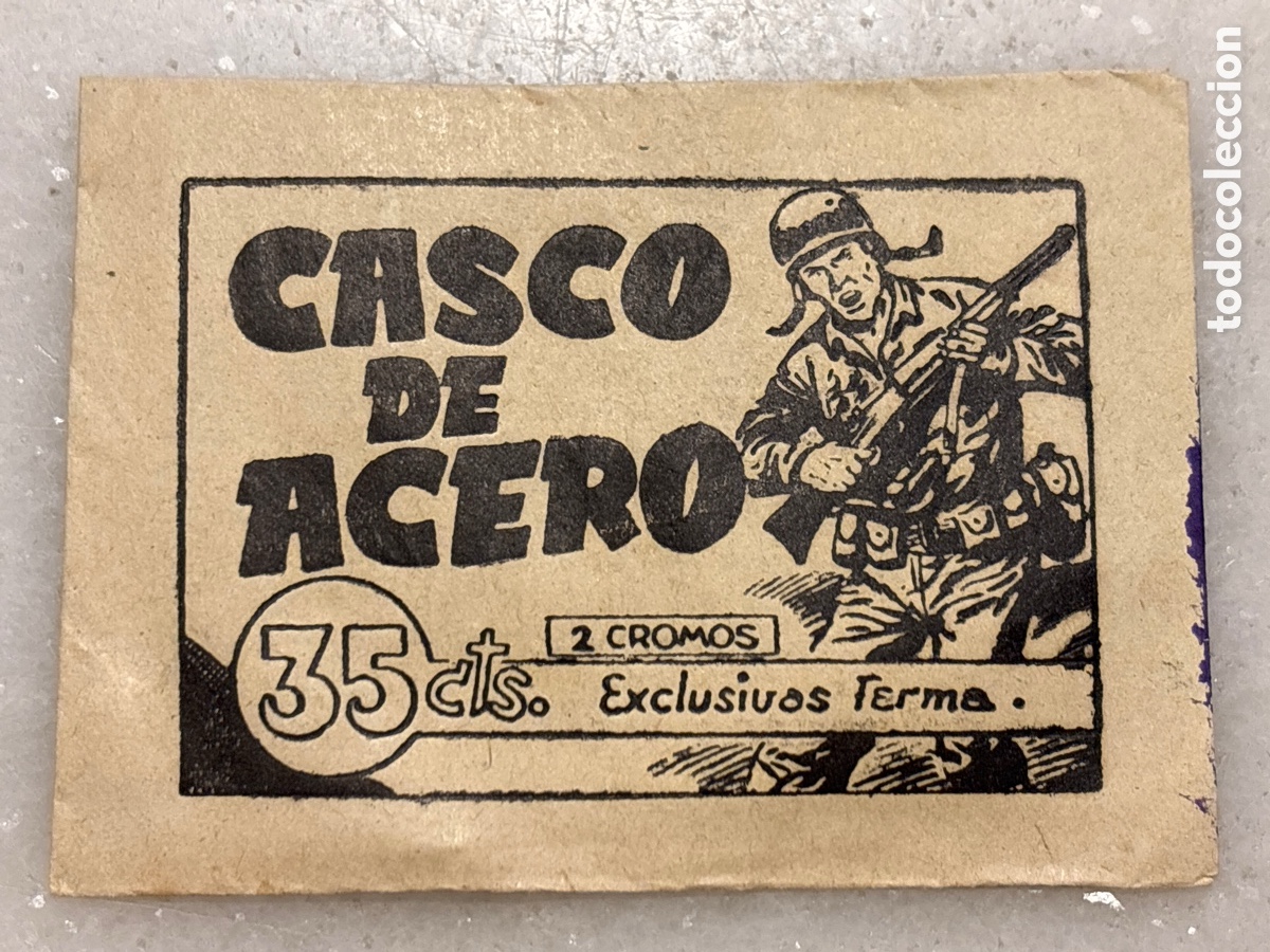 Colecionismo Cromos antigos: Sobre de Cromos cerrado, Casco de acero exclusivas Ferma