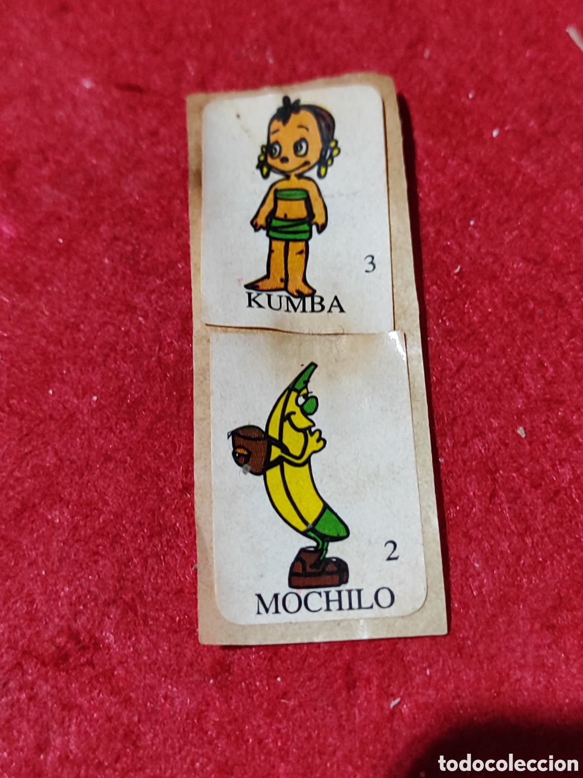 Coleccionismo cromos antiguos: Dif&iacute;cil cromo chicle Fruttis 2 y 3 Kumba y Mochila leer descripci&oacute;n