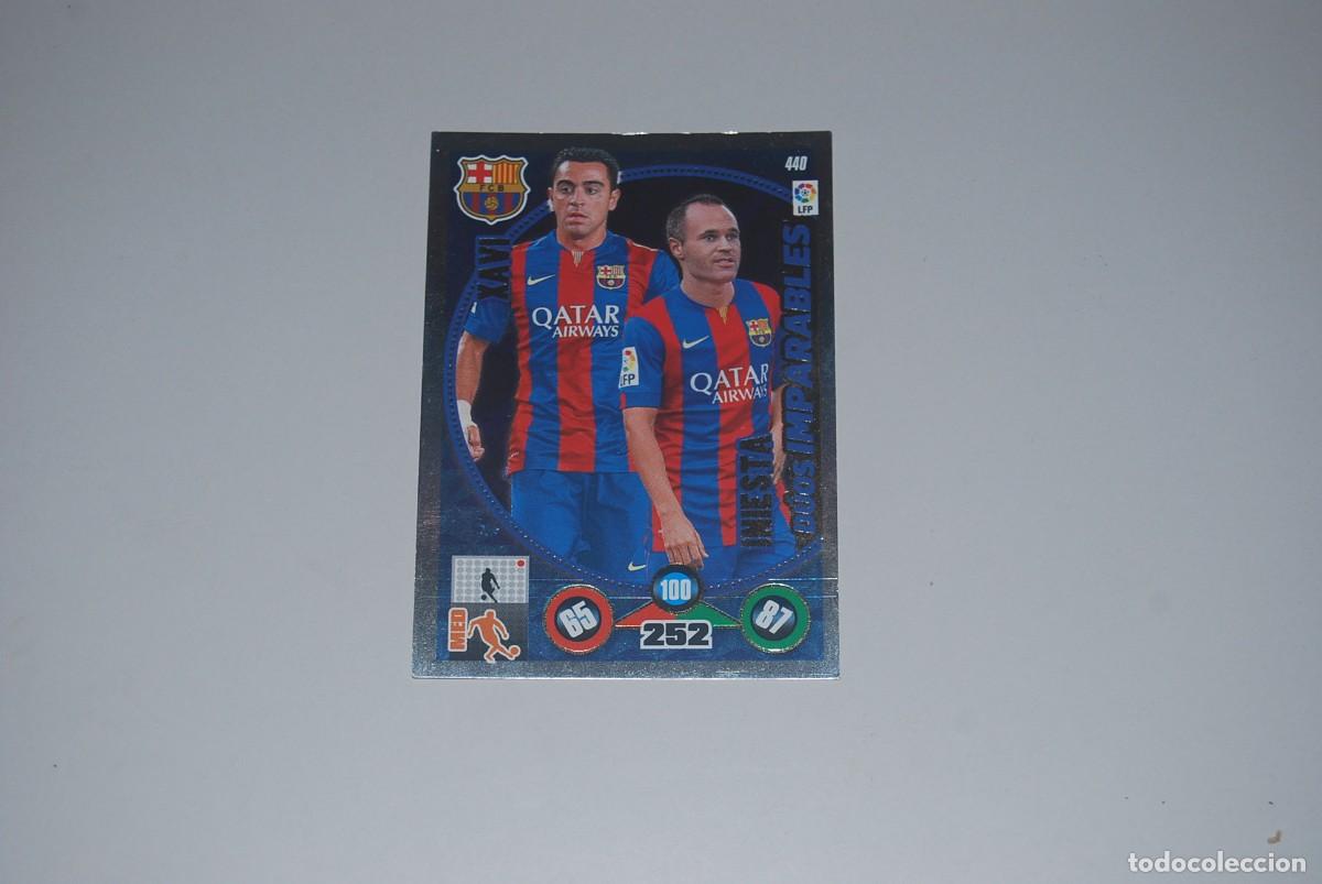 Coleccionismo cromos antiguos: DUOS IMPARABLES N&ordm; 440 XAVI-INIESTA ADRENALYN XL LIGA BBVA 2014-2015 14-15 PANINI