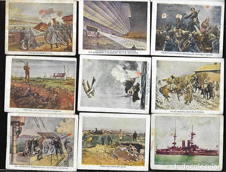 Coleccionismo cromos antiguos: Cromo. La Guerra Europea, 9 ejemplares 1930 sin publicidad
