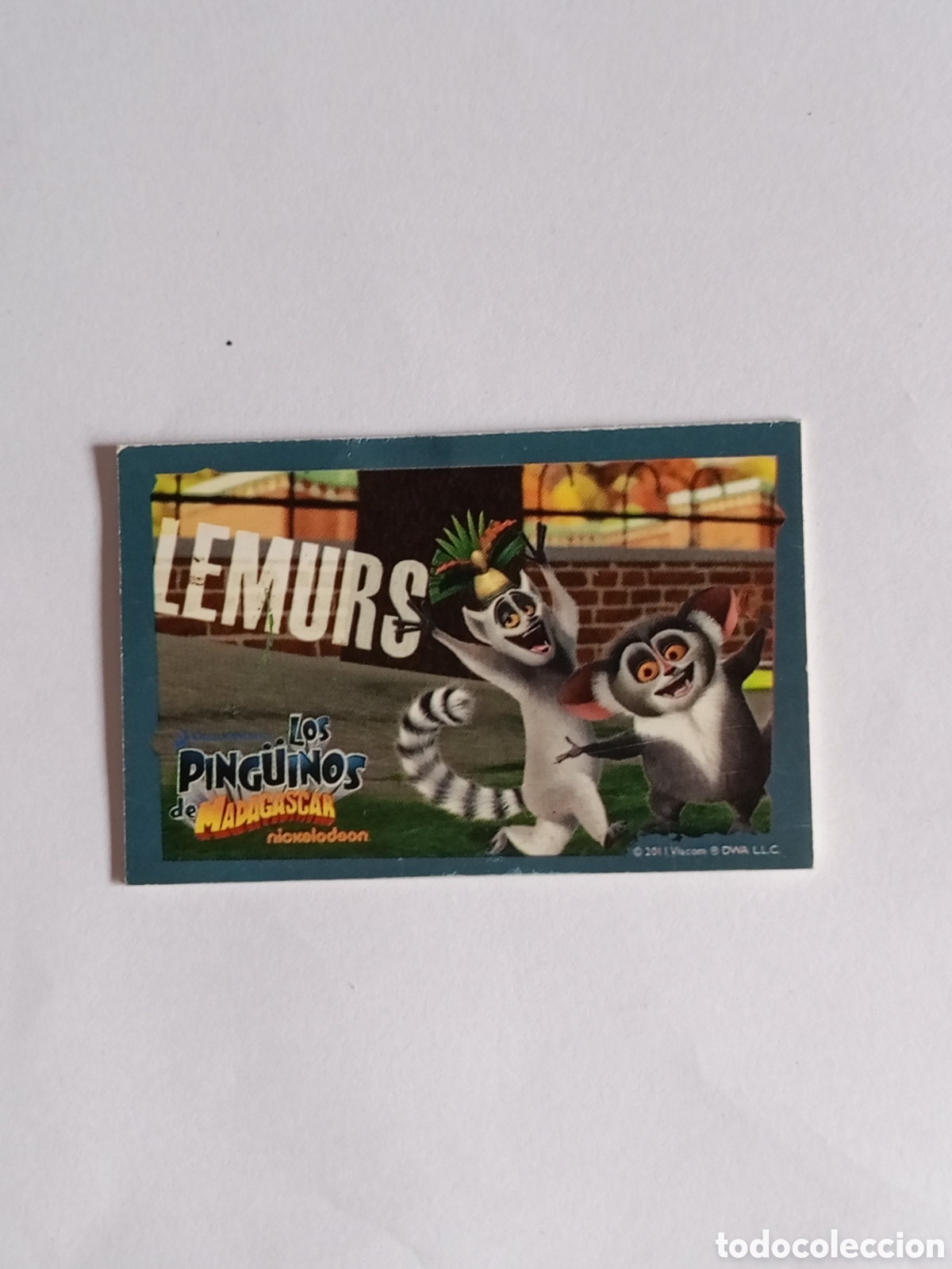 Collectable Antique Stickers: Cromo pegatina l&egrave;murs los ping&uuml;inos de Madagascar tostarica