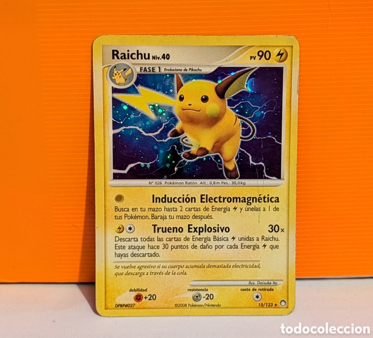 Coleccionismo cromos antiguos: Raichu (Fase 1, Nivel 40, 15/123) Tesoros Misteriosos (Mysterious Treasures)