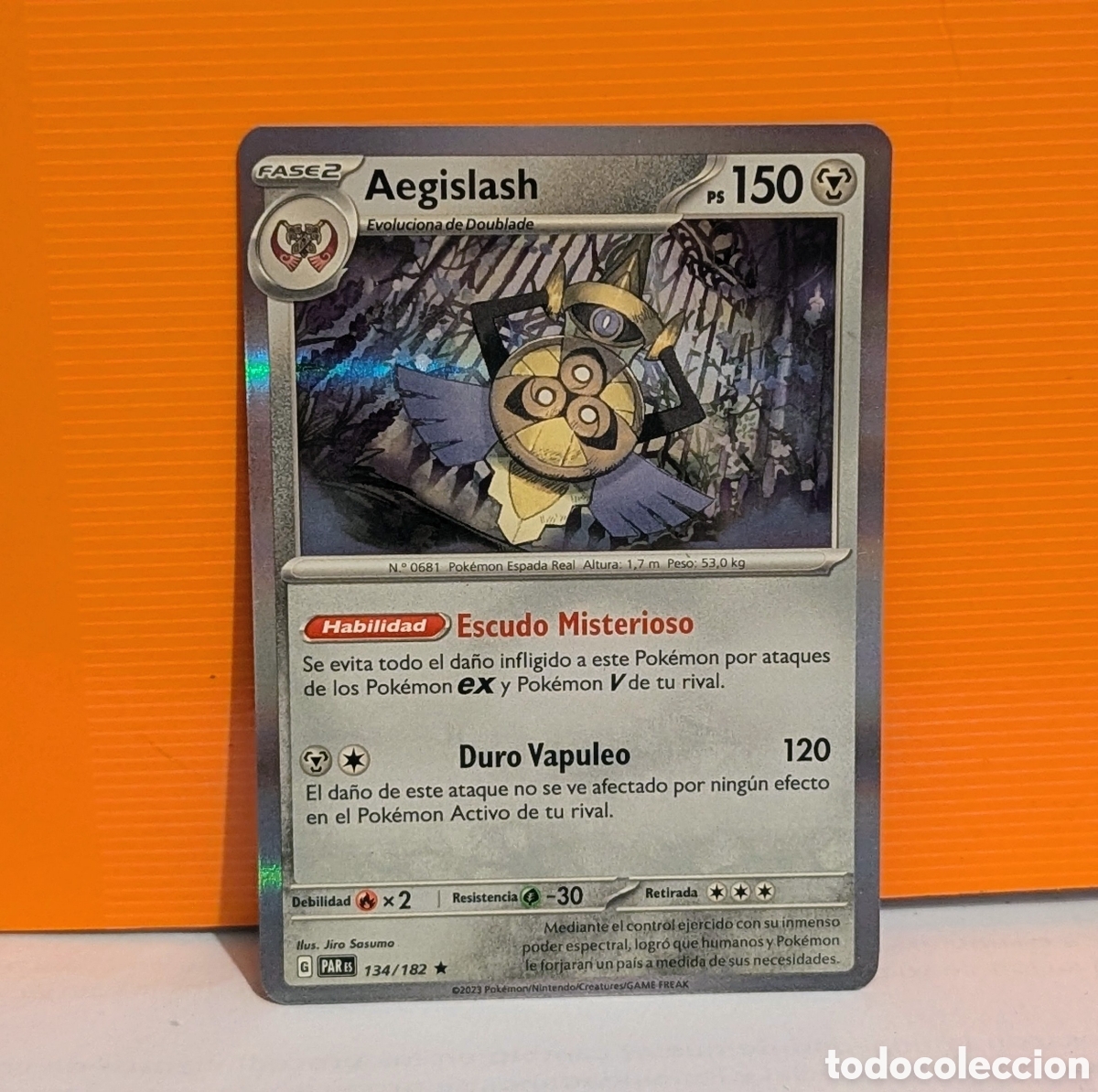 Coleccionismo cromos antiguos: Cromo Card Pok&eacute;mon Aegislash (134/182) Brecha Parad&oacute;jica. JCC