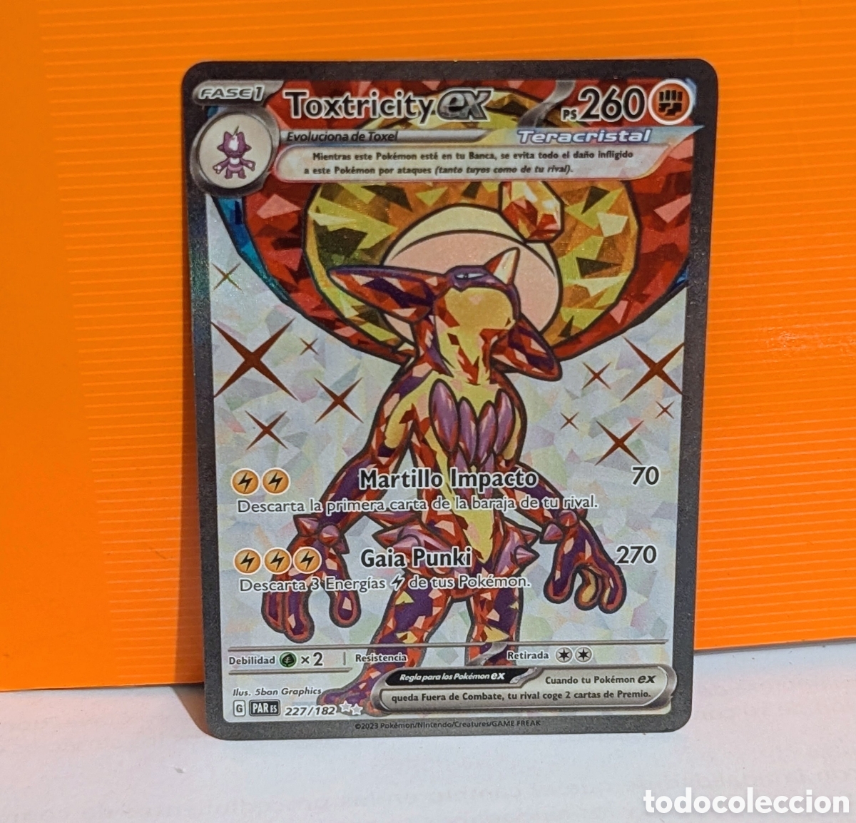 Coleccionismo cromos antiguos: Cromo Card Pok&eacute;mon Toxtricity ex (227/182) Ultra Rare / Teracristal (Full Art) Brecha Parad&oacute;jica.JCC