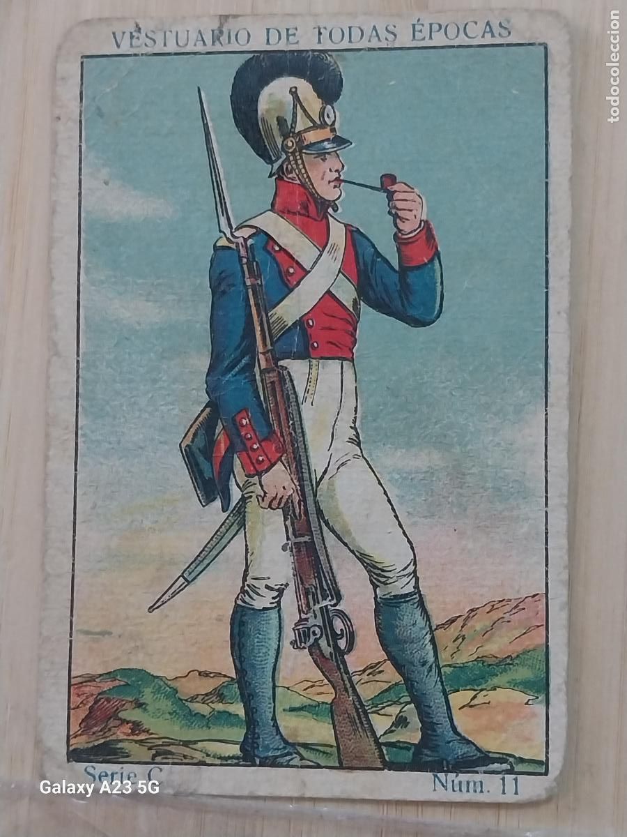 Coleccionismo cromos antiguos: INFANTERIA FERNANDO VII EJERCITO A&Ntilde;OS 1920 CROMO 11 PROMO CHOCOLATES 9.8X6.7CMS * VESTUARIO TRAJE ++