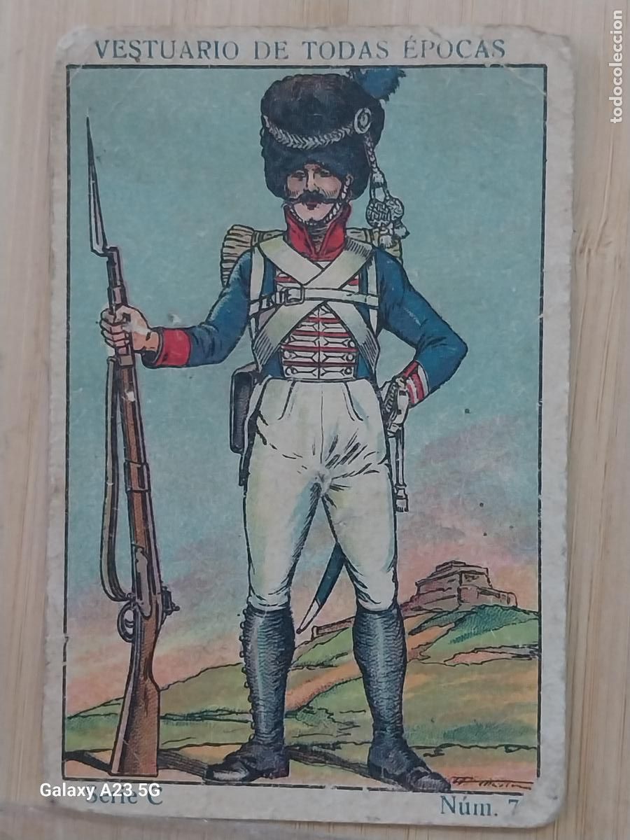 Collectable Antique Stickers: GRANADEROS NAPOLEON A&Ntilde;OS 1920 CROMO 7 MILITAR PROMO CHOCOLATES 9.8X6.7CMS VESTUARIO TRAJE ++