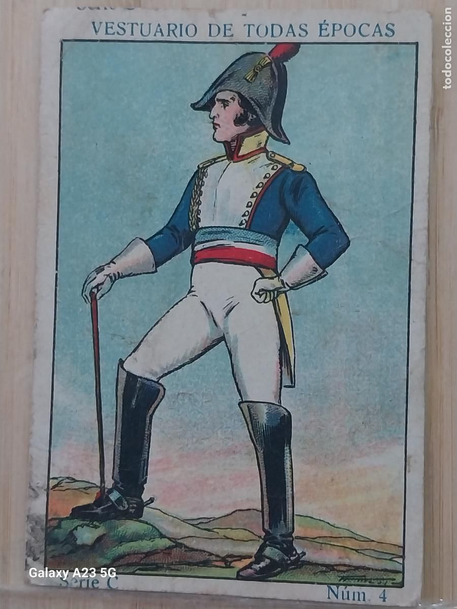 Coleccionismo cromos antiguos: GENERAL NAPOLEONICO A&Ntilde;OS 1920 CROMO 4 MILITAR PROMO CHOCOLATES *** 9.8X6.7CMS VESTUARIO TRAJE ++