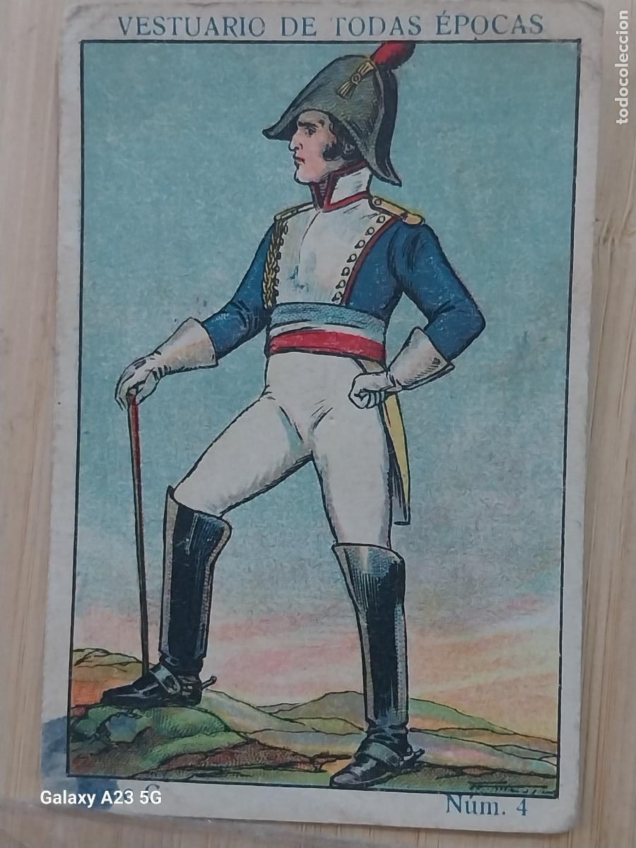 Coleccionismo cromos antiguos: GENERAL NAPOLEONICO A&Ntilde;OS 1920 CROMO 4 MILITAR PROMO CHOCOLATES ** 9.8X6.7CMS VESTUARIO TRAJE ++