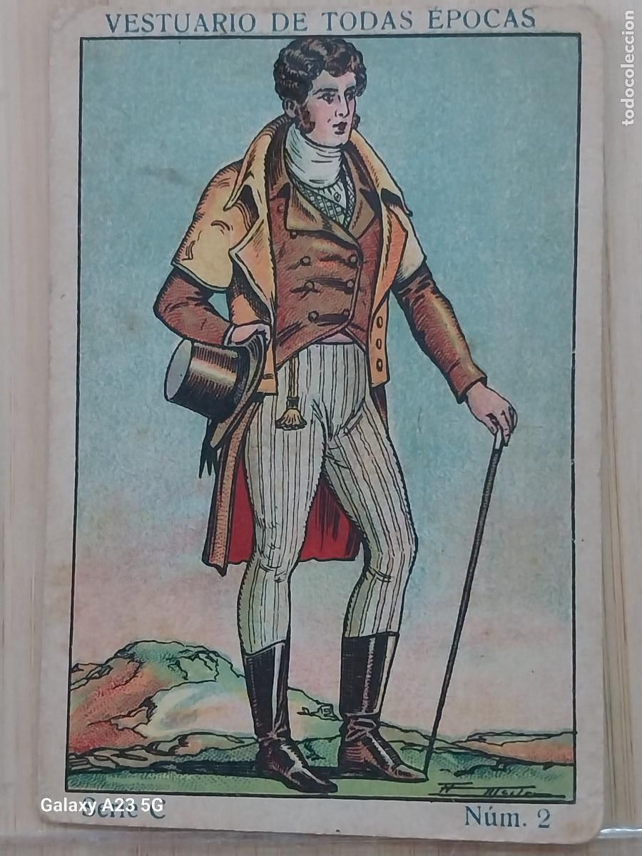 Coleccionismo cromos antiguos: CABALLERO EPOCA CARLOS IV A&Ntilde;OS 1920 CROMO PROMO CHOCOLATES * 9.8X6.7CMS VESTUARIO TRAJE ++