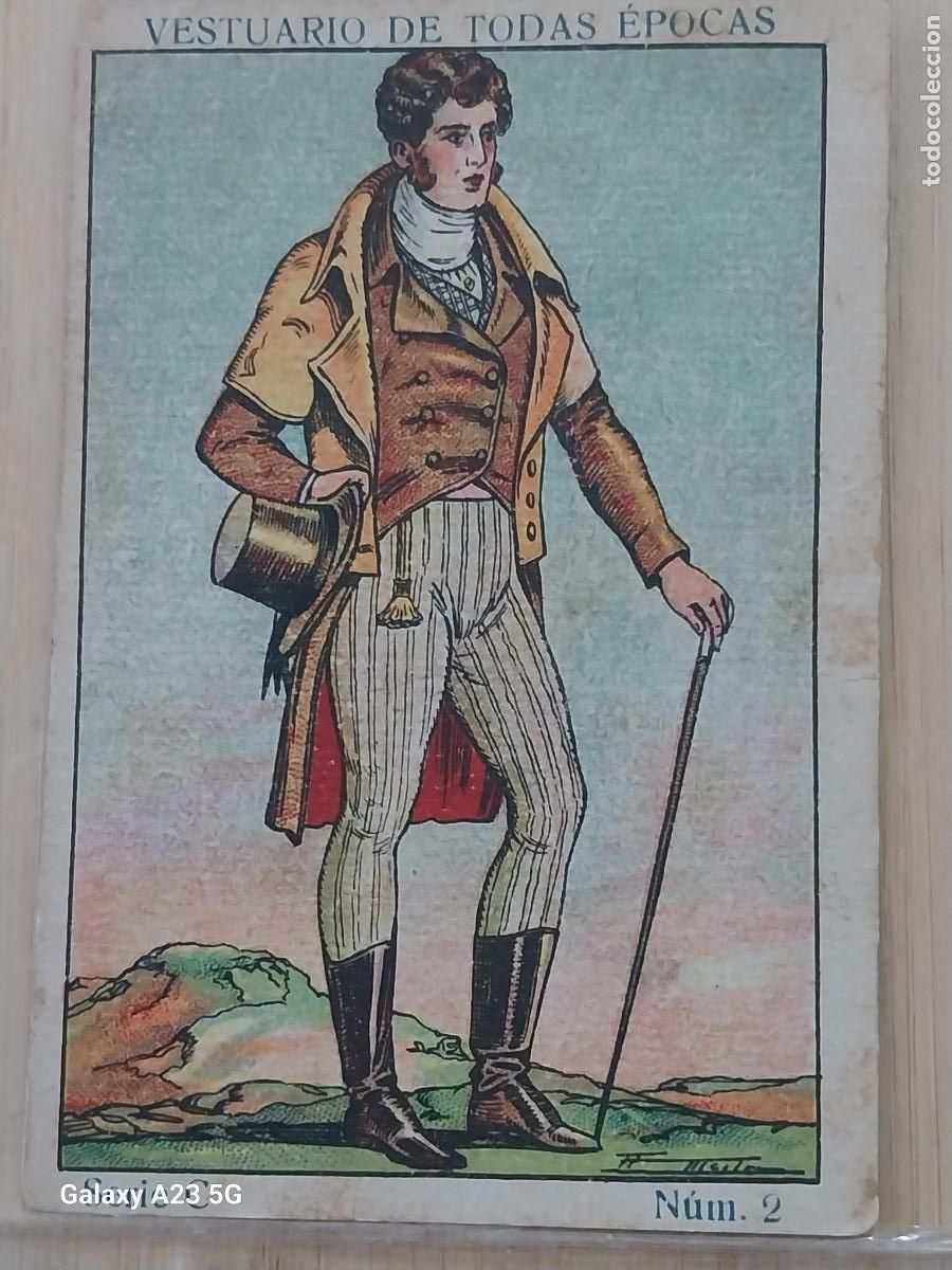 Coleccionismo cromos antiguos: CABALLERO EPOCA CARLOS IV A&Ntilde;OS 1920 CROMO PROMO CHOCOLATES 9.8X6.7CMS VESTUARIO TRAJE ++