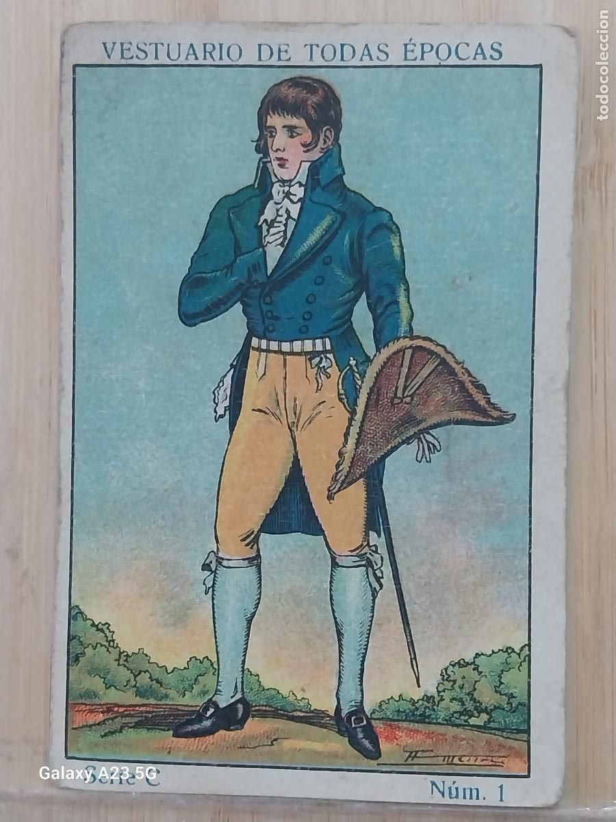 Coleccionismo cromos antiguos: CABALLERO EPOCA BONAPARTE A&Ntilde;OS 1920 CROMO PROMO CHOCOLATES 9.8X6.7CMS VESTUARIO TRAJE ++