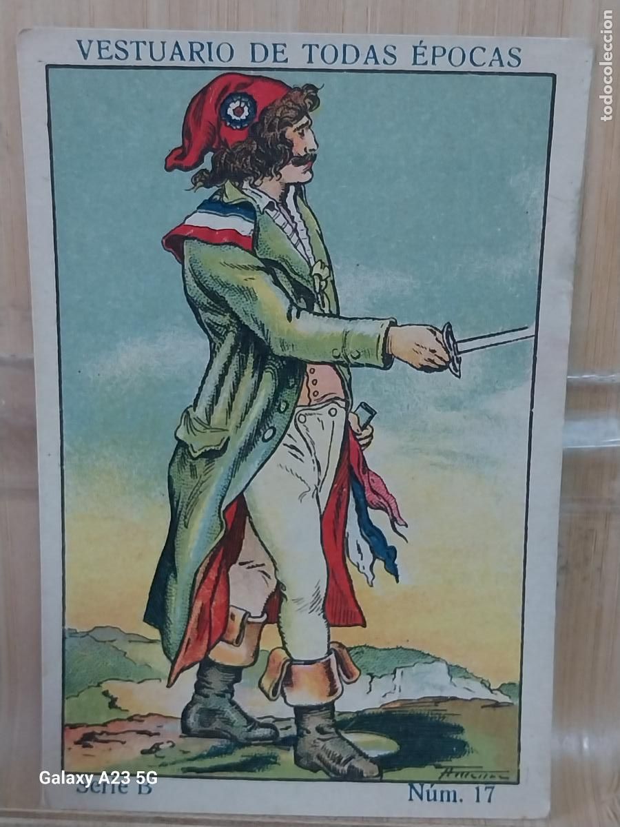 Coleccionismo cromos antiguos: COMUNNE REVOLUCION FRANCESA A&Ntilde;OS 1920 CROMO 17 PROMO CHOCOLATES 9.8X6.7CMS VESTUARIO TRAJE ++
