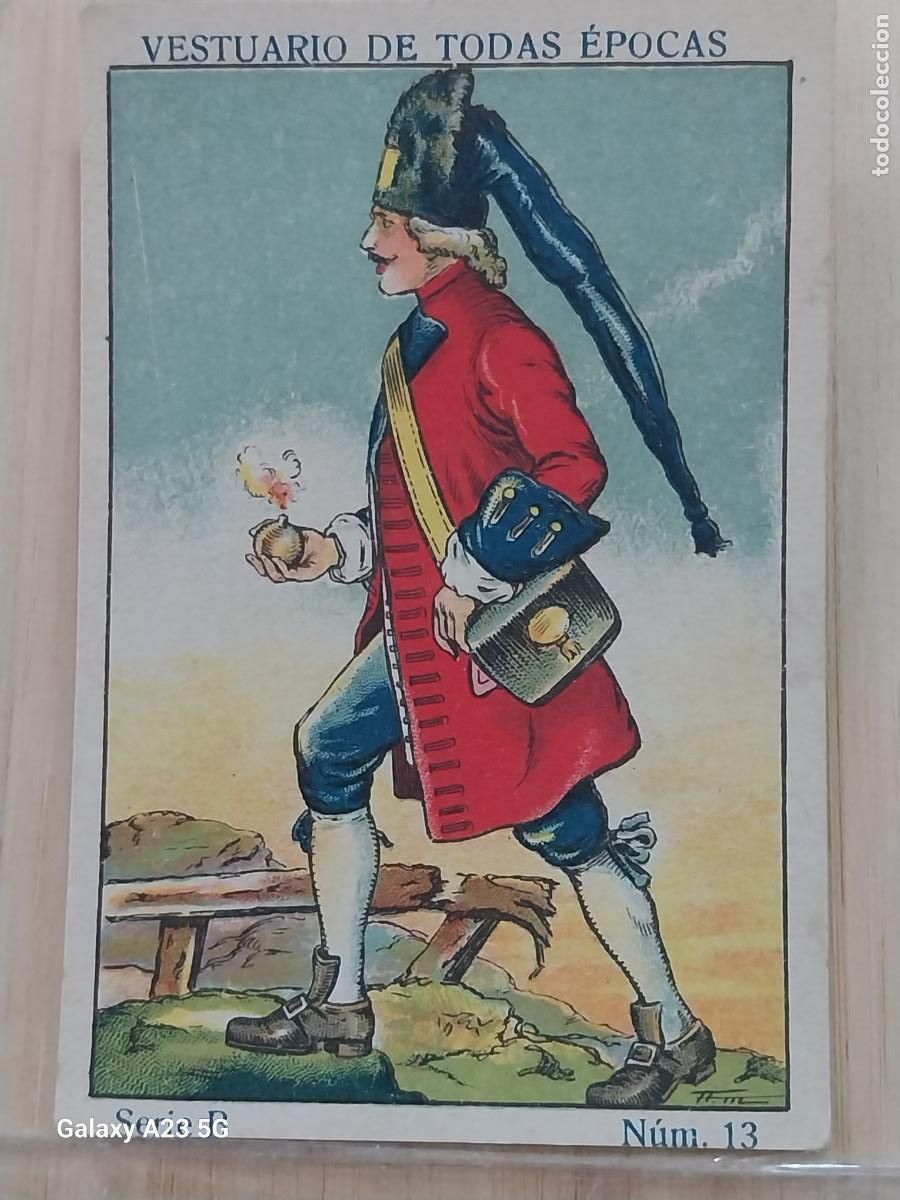 Coleccionismo cromos antiguos: GRANADEROS BONAPARTE MILITAR A&Ntilde;OS 1920 CROMO 13 ** PROMO CHOCOLATES 9.8X6.7CMS VESTUARIO TRAJE ++