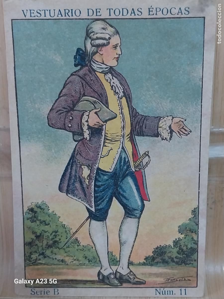 Collectable Antique Stickers: EPOCA CARLOS IV VESTIMENTA A&Ntilde;OS 1920 CROMO 11 **** PROMO CHOCOLATES 9.8X6.7CMS VESTUARIO TRAJE ++