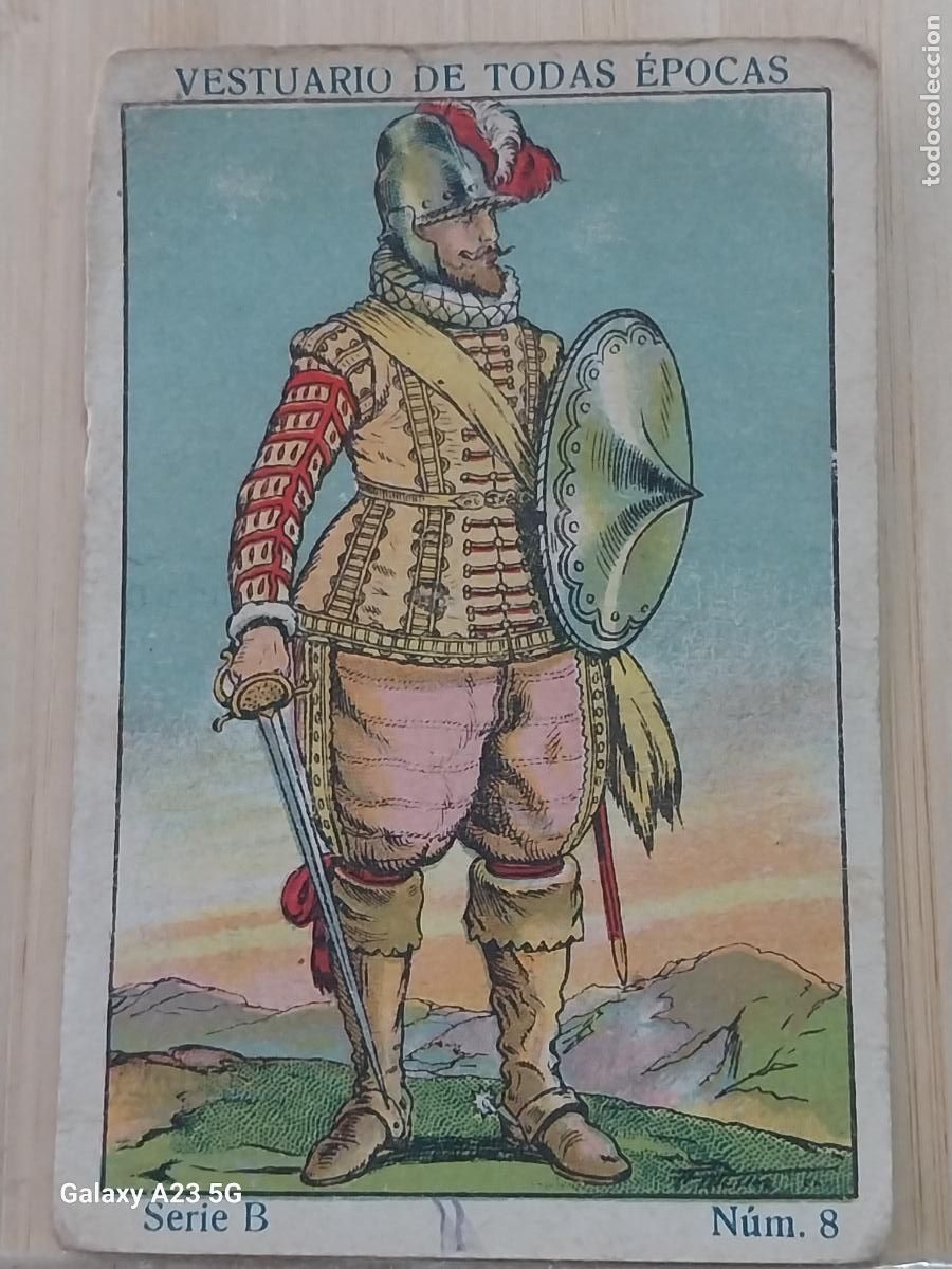 Coleccionismo cromos antiguos: CAPITAN REINADO FELIPE V A&Ntilde;OS 1920 CROMO 8 *** PROMO CHOCOLATES 9.8X6.7CMS VESTUARIO TRAJE ++