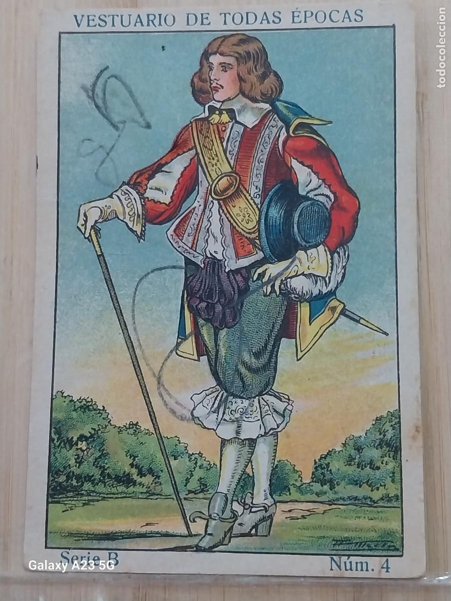 Coleccionismo cromos antiguos: TRAJE EPOCA CARLOS II CABALLERO A&Ntilde;OS 1920 CROMO 4 --***** PROMO CHOCOLATES 9.8X6.7CMS VESTUARIO