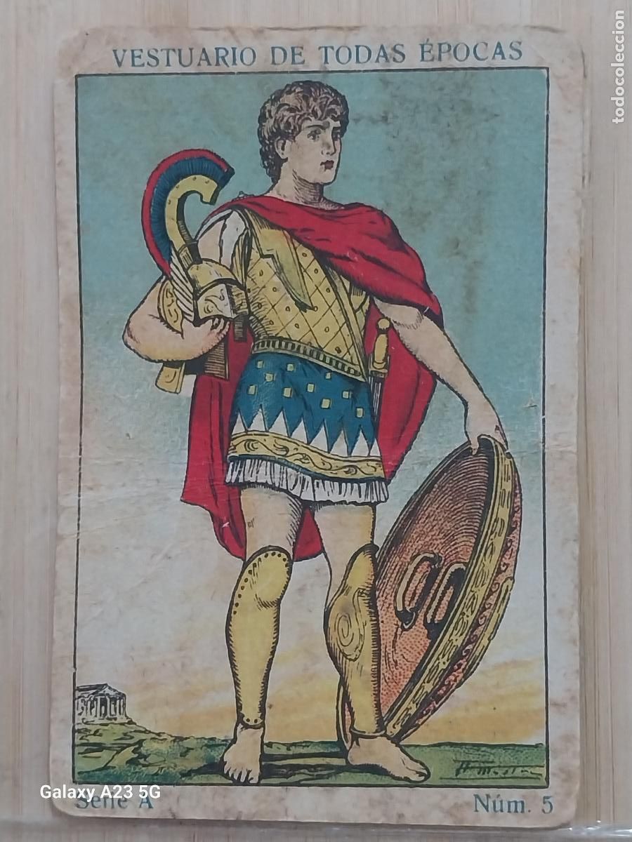 Coleccionismo cromos antiguos: JEFE GUERRA EPOCA TIBERIO A&Ntilde;OS 1920 CROMO 5 ** PROMO CHOCOLATES 9.8X6.7CMS VESTUARIO