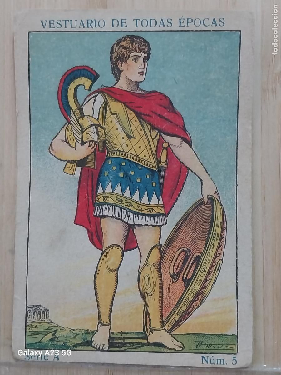 Coleccionismo cromos antiguos: JEFE GUERRA EPOCA TIBERIO A&Ntilde;OS 1920 CROMO 5 * PROMO CHOCOLATES 9.8X6.7CMS VESTUARIO