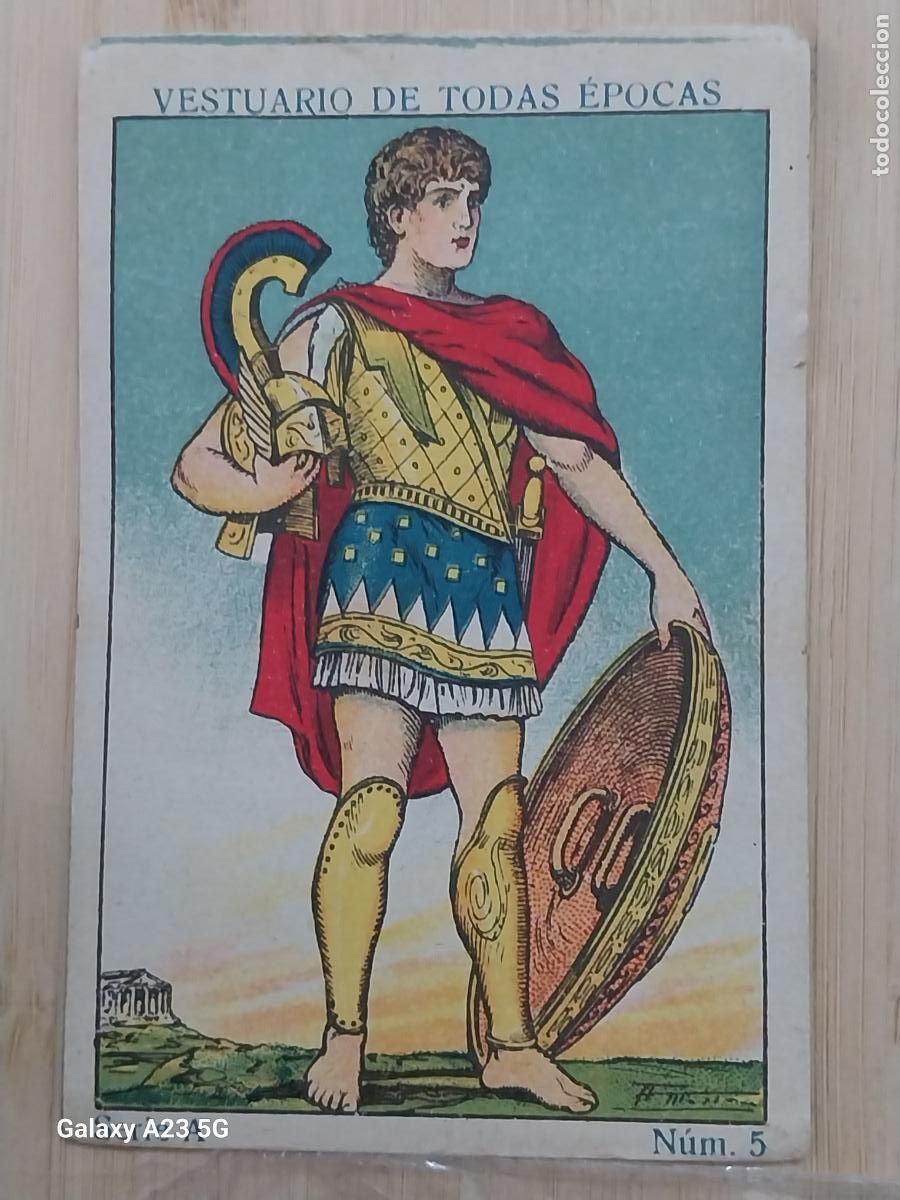 Coleccionismo cromos antiguos: JEFE GUERRA EPOCA TIBERIO A&Ntilde;OS 1920 CROMO 5 PROMO CHOCOLATES 9.8X6.7CMS VESTUARIO