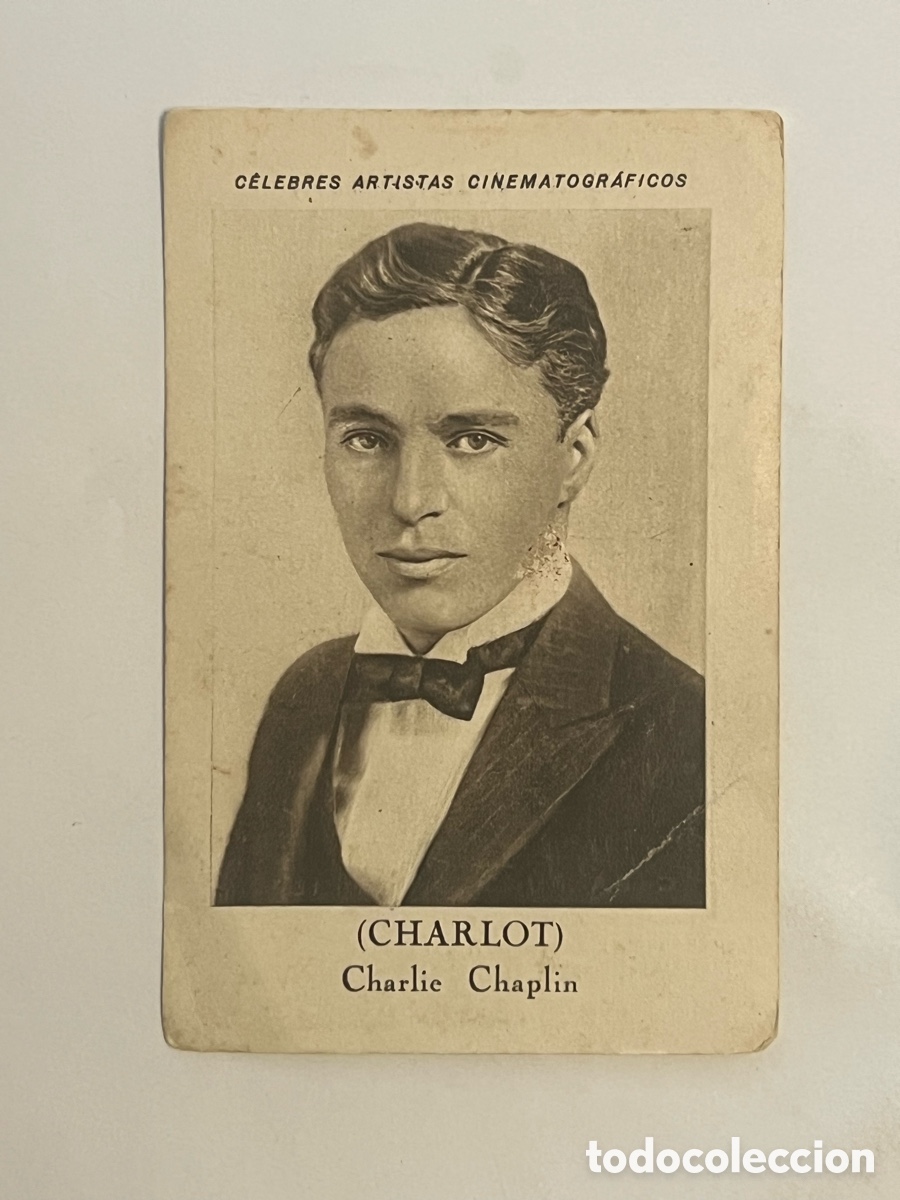 Collectable Antique Stickers: CHARLES CHAPLIN (CHARLOT).. CELEBRES ARTISTAS CINEMATOGR&Aacute;FICOS. Serie A, No.13, JUNCOSA