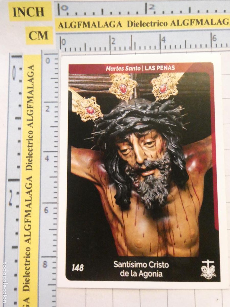 Coleccionismo cromos antiguos: CROMO TARJETA HOLY CARDS SEMANA SANTA M&Aacute;LAGA. 148 LAS PENAS SANT&Iacute;SIMO CRISTO DE LA AGON&Iacute;A