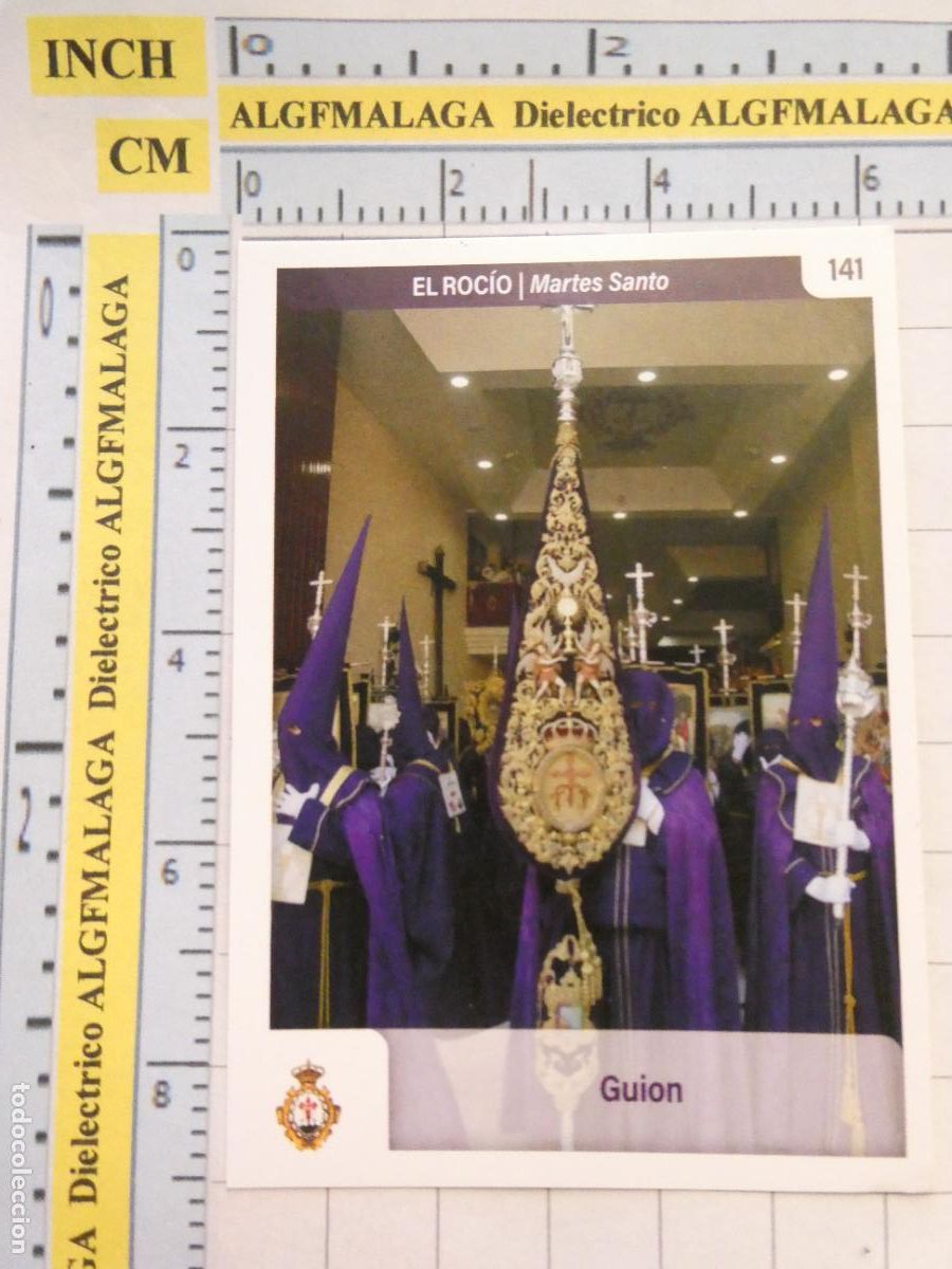 Coleccionismo cromos antiguos: CROMO TARJETA HOLY CARDS SEMANA SANTA M&Aacute;LAGA. 141 EL ROC&Iacute;O GUI&Oacute;N