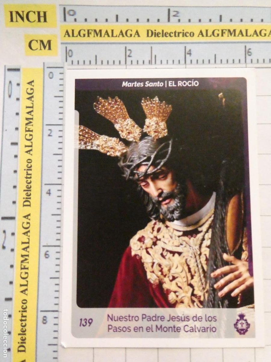 Coleccionismo cromos antiguos: CROMO TARJETA HOLY CARDS SEMANA SANTA M&Aacute;LAGA. 139 JES&Uacute;S DE LOS PASOS MONTE CALVARIO