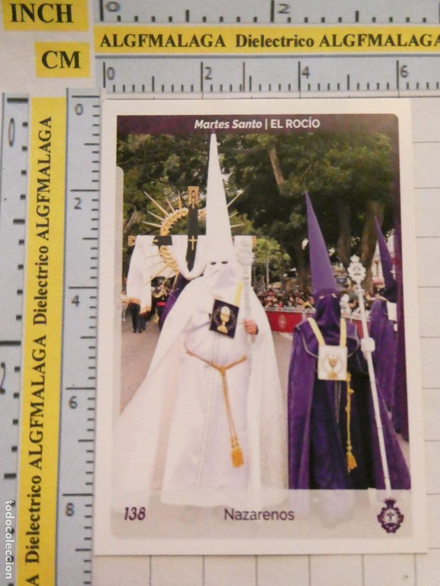 Coleccionismo cromos antiguos: CROMO TARJETA HOLY CARDS SEMANA SANTA M&Aacute;LAGA. 138 ROC&Iacute;O NAZARENOS