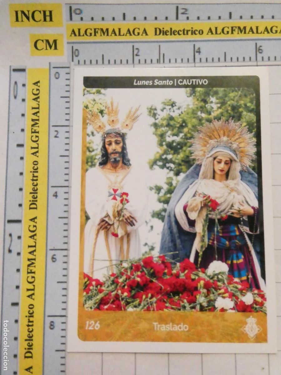 Coleccionismo cromos antiguos: CROMO TARJETA HOLY CARDS SEMANA SANTA M&Aacute;LAGA. 126 CAUTIVO TRASLADO