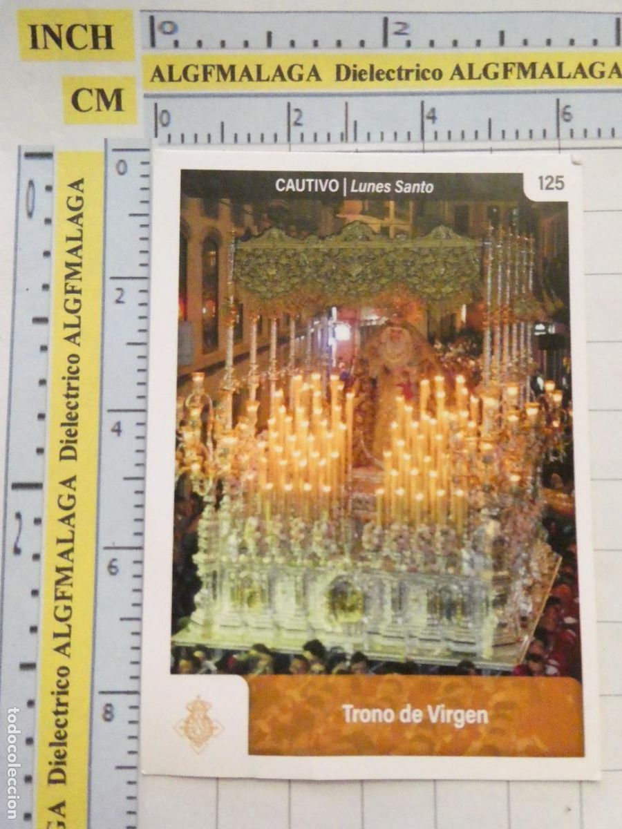 Coleccionismo cromos antiguos: CROMO TARJETA HOLY CARDS SEMANA SANTA M&Aacute;LAGA. 125 CAUTIVO TRONO DE VIRGEN