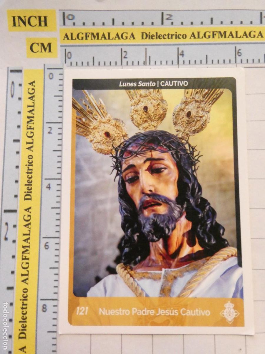 Coleccionismo cromos antiguos: CROMO TARJETA HOLY CARDS SEMANA SANTA M&Aacute;LAGA. 121 CAUTIVO NUESTRO PADRE JES&Uacute;S CAUTIVO