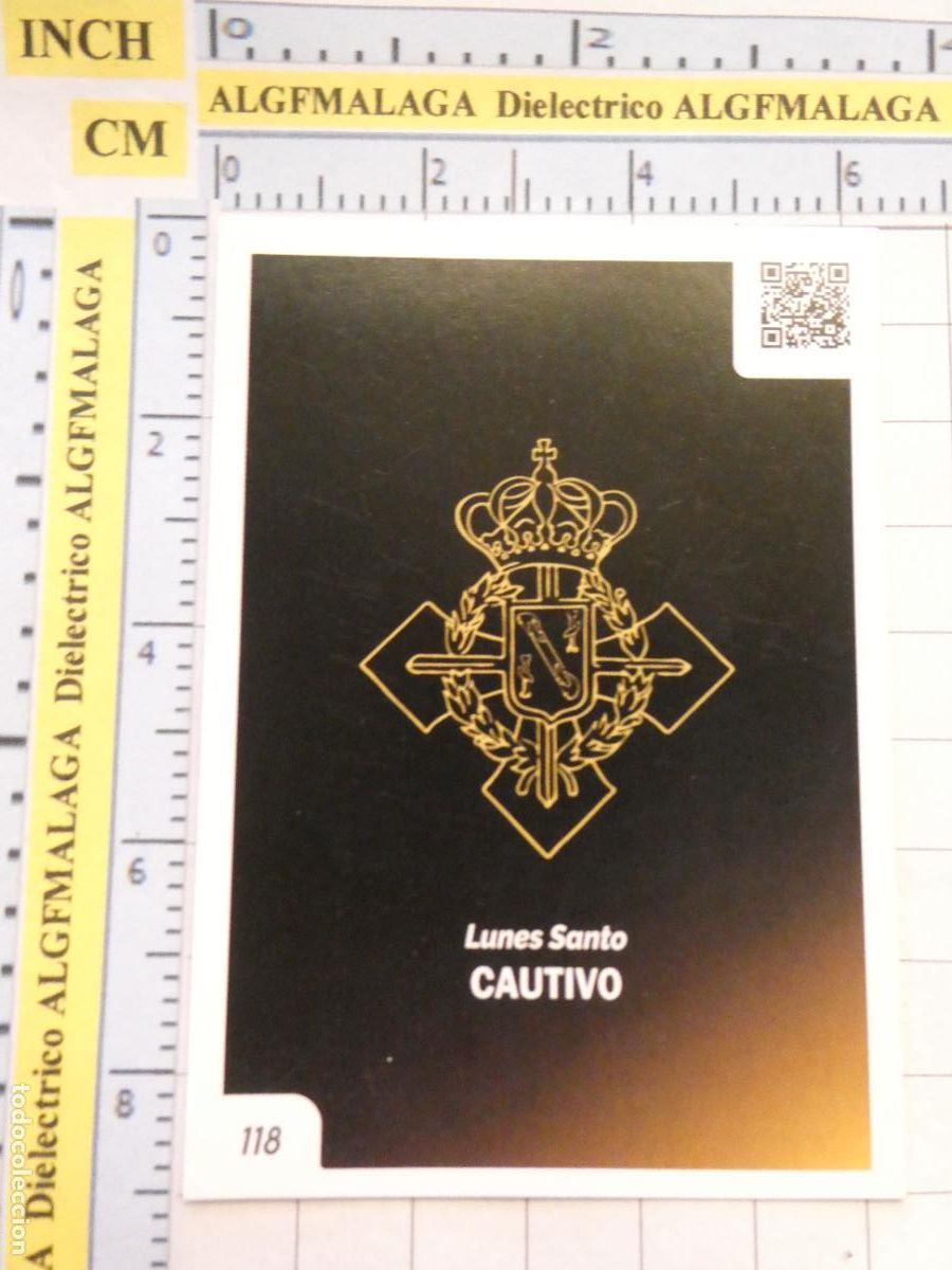 Coleccionismo cromos antiguos: CROMO TARJETA HOLY CARDS SEMANA SANTA M&Aacute;LAGA. 118 CAUTIVO ESCUDO