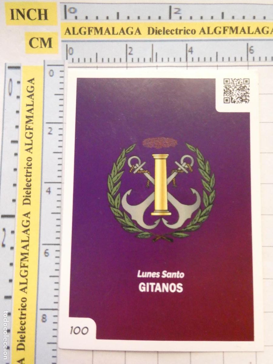 Coleccionismo cromos antiguos: CROMO TARJETA HOLY CARDS SEMANA SANTA M&Aacute;LAGA. 100 GITANOS ESCUDO