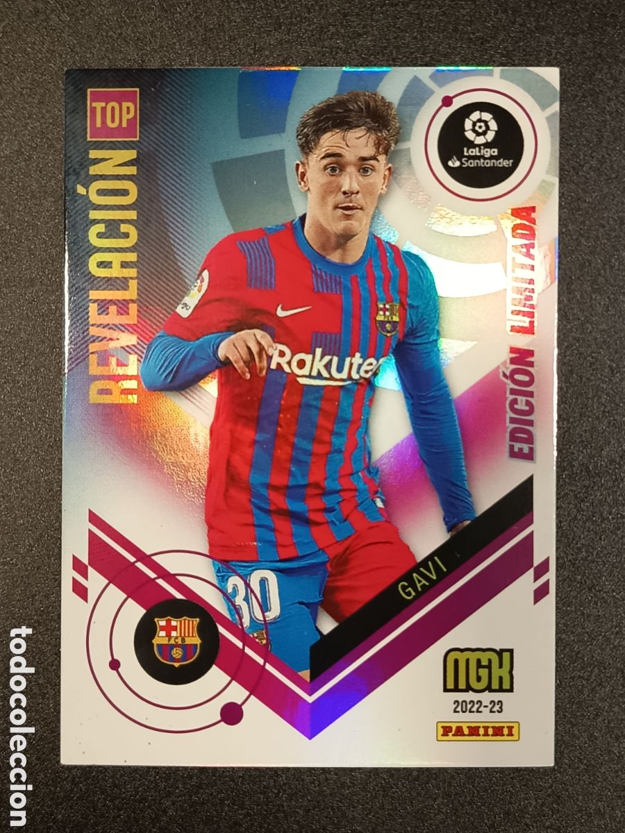 Collectable Antique Stickers: CROMO CARD MEGACRACKS 2022-23 PANINI GOLEADOR TOP REVELACI&Oacute;N GAVI EDICI&Oacute;N LIMITADA