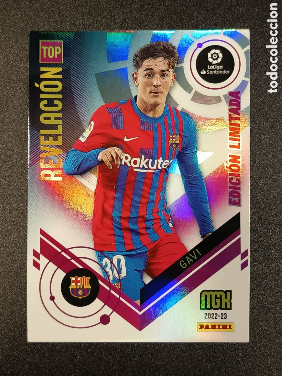 Collectable Antique Stickers: CROMO CARD MEGACRACKS 2022-23 PANINI GOLEADOR TOP REVELACI&Oacute;N GAVI EDICI&Oacute;N LIMITADA
