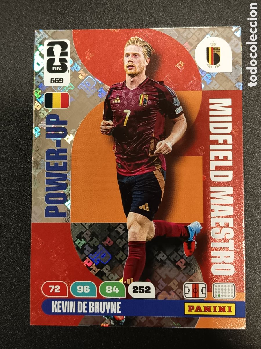 Collectionnisme Cartes &agrave; collectionner anciennes: CROMO CARD ADRENALYN XL FIFA WORLD CUP 2026 POWER-UP POWER UP KEVIN DE BRUYNE 569 MIDFIELD MAESTRO