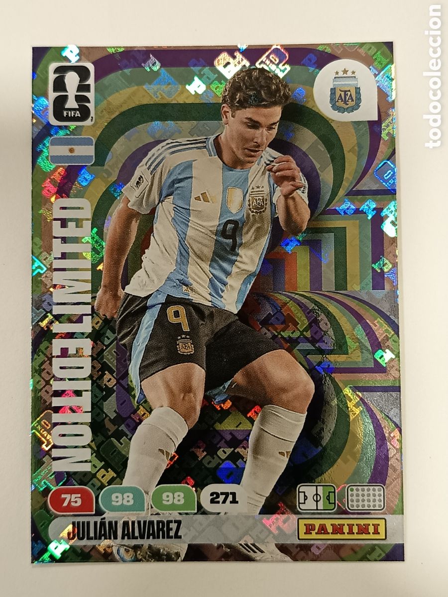 Colecionismo Cromos antigos: CROMO CARD ADRENALYN XL FIFA WORLD CUP 2026JULIAN ALVAREZ LIMITED EDITION EDICI&Oacute;N LIMITADA