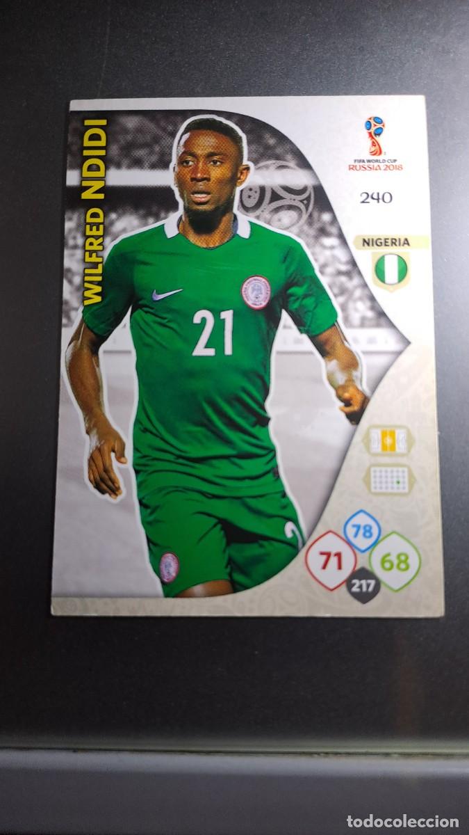 Coleccionismo cromos antiguos: ADRENALYN XL WILFRED NDIDI 240 NIGERIA WORLD CUP 2018 RUSSIA MUNDIAL PANINI NUNCA PEGADO