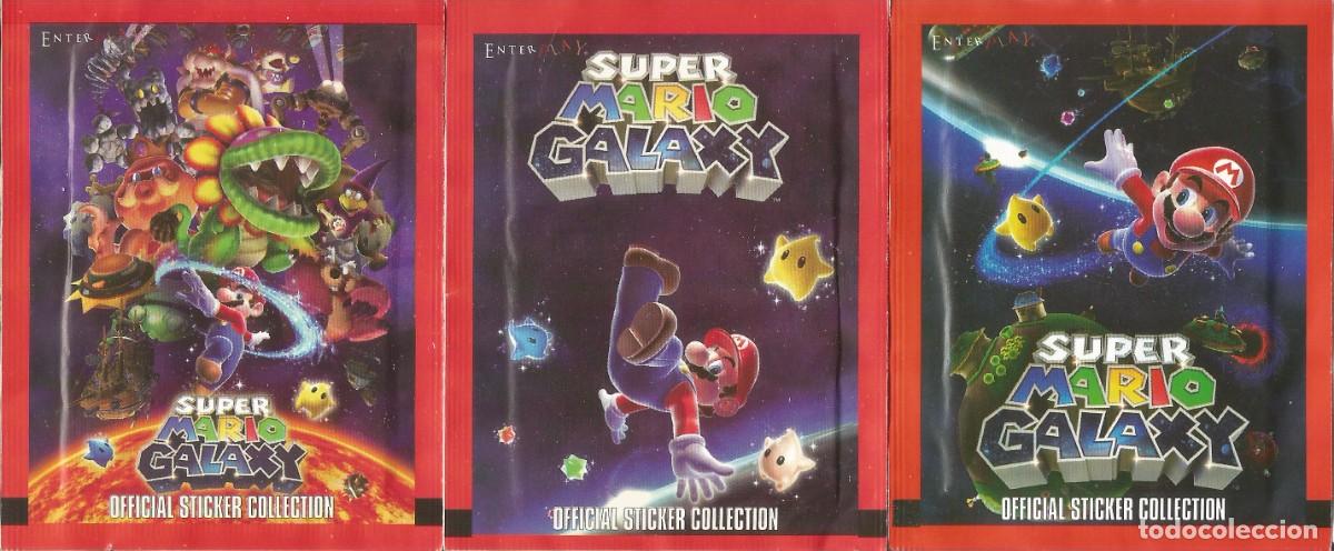 Coleccionismo cromos antiguos: Lote 3 sobres de cromos sin abrir - Super Mario Galaxy (E-max, 2009) - 3 variantes - Nuevo
