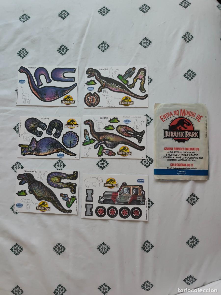 Coleccionismo cromos antiguos: 6 cromos de Danone Jurassic Park + sobre vac&iacute;o - Foto 1