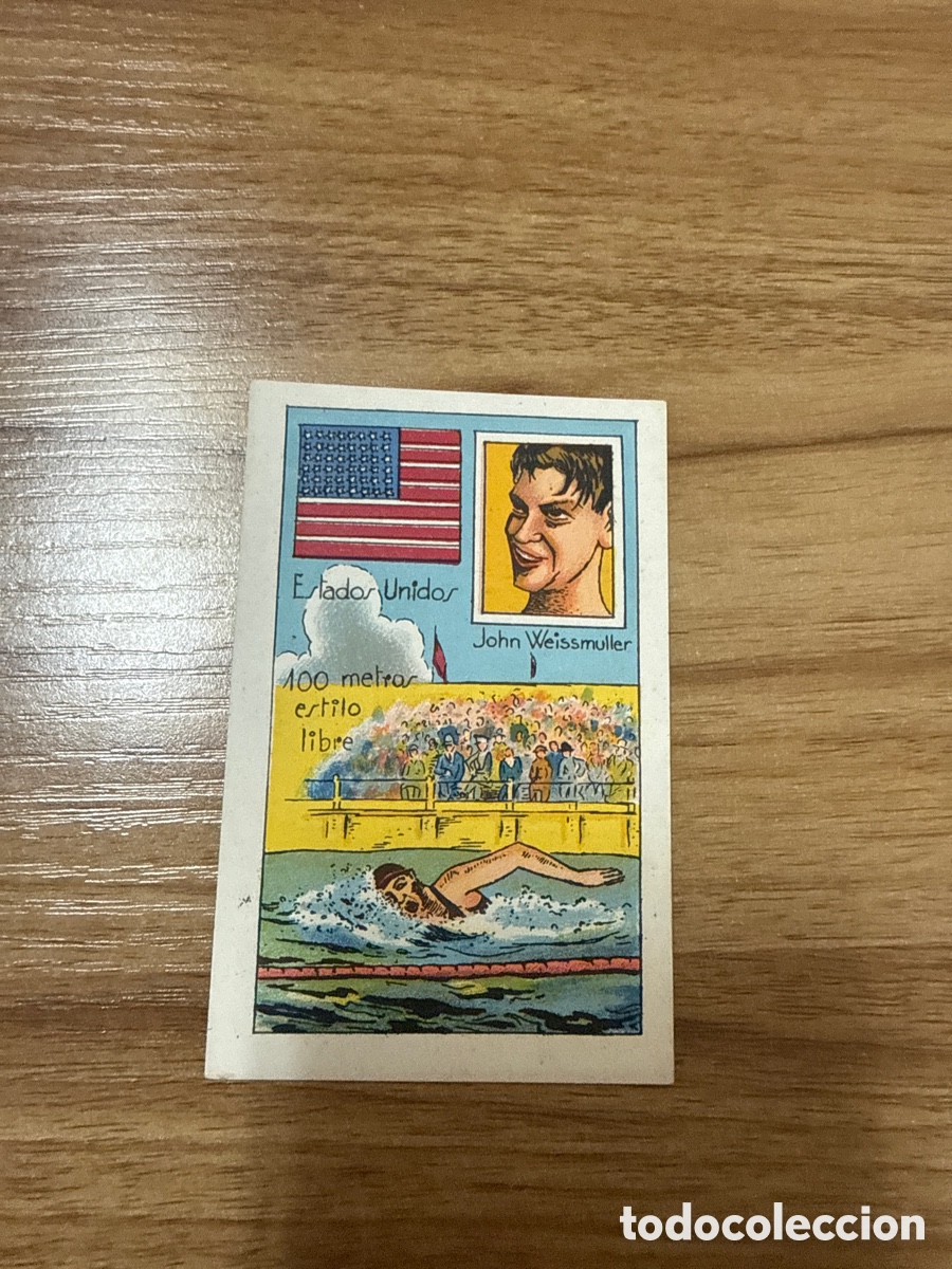 Coleccionismo cromos antiguos: JOHN WEISSMULLER TARZAN ROOKIE N&ordm; 24 QUUIEN ES EL CAMPEON MUNDIAL ? CASA VICENS A&Ntilde;OS 20