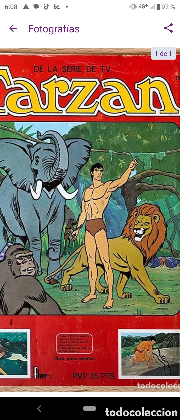 Coleccionismo cromos antiguos: Cromos del alb&uacute;n tarzan de fher