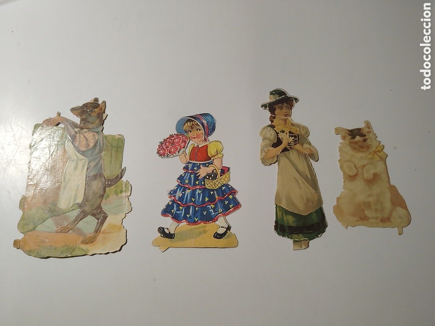 Collectable Antique Stickers: Lote 4 cromos alemanes, troquelados. Entre 1880 y 1920